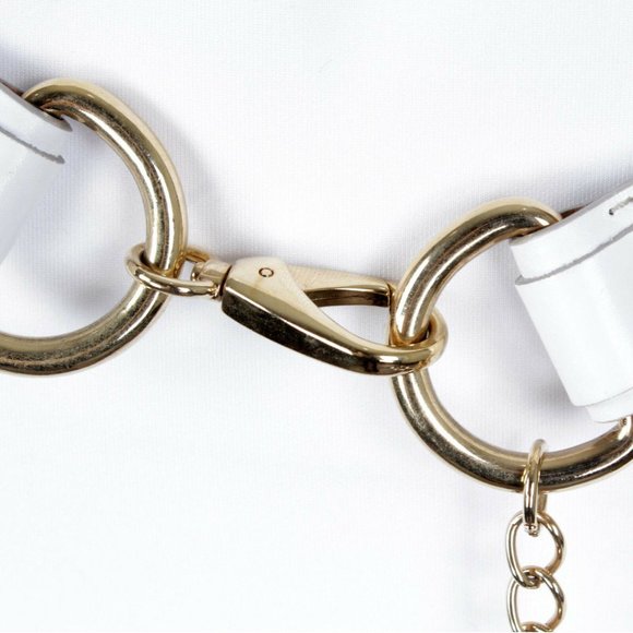 Leather & Resin Hoop Chain Belt